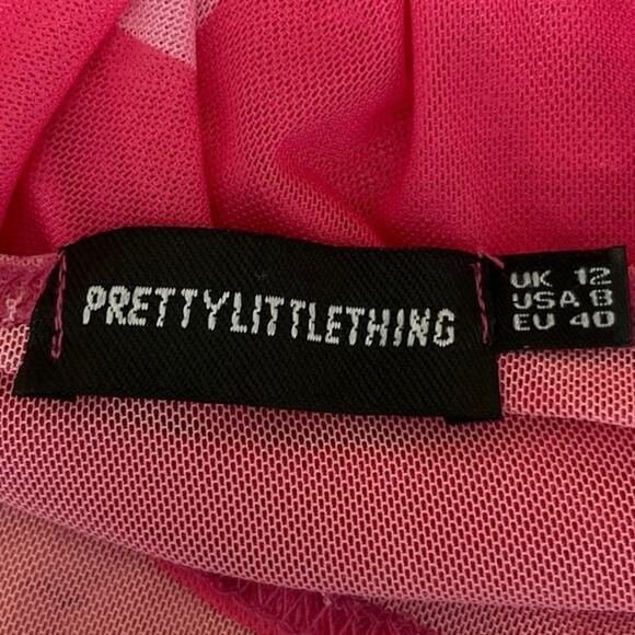 PrettyLittleThing Women's Pink Color Block Sleeveless One Piece Bodysuit Top 8 - Picture 3 of 4